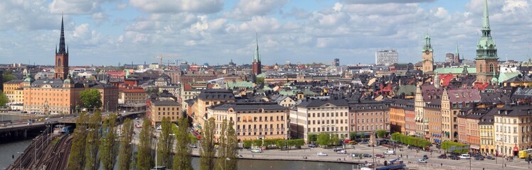 Fototapeta na wymiar Aerial panorama of Old Town of Stockholm, Sweden