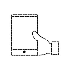 hand with smartphone icon