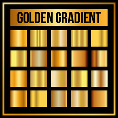 Vector set of golden gradients. Vector Illustration