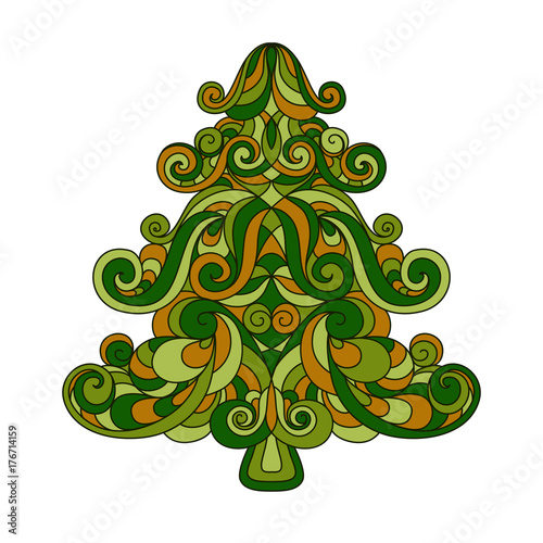 Download "Christmas tree. Mandala." Stock image and royalty-free ...