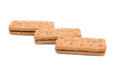 double biscuits with cream isolated