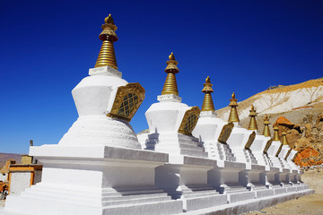 stupa in the ancient Tibetan monastery