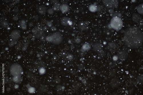 Snow On A Black Background Texture Overlay Bokeh Highlights Wall Mural Kichigin19