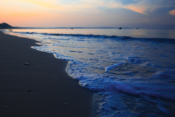 Waves on the beach in the tropics