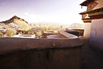 stupa in the ancient Tibetan monastery