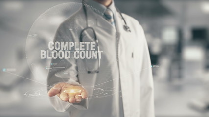 Doctor holding in hand Complete Blood Count