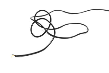 Obraz premium Black power cable socket isolated on white background