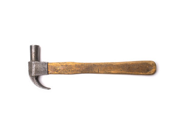 Vintage hammer isolated on white background