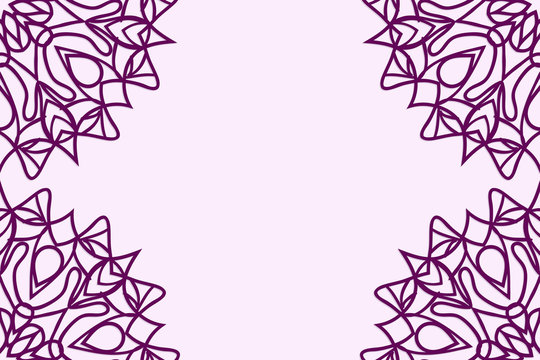 Template for Wedding Card . Floral Mandala art Elements. Vector for greeting card or invitation design. Purple color