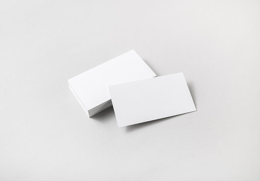 Blank business cards on paper background. Template for placing your design.