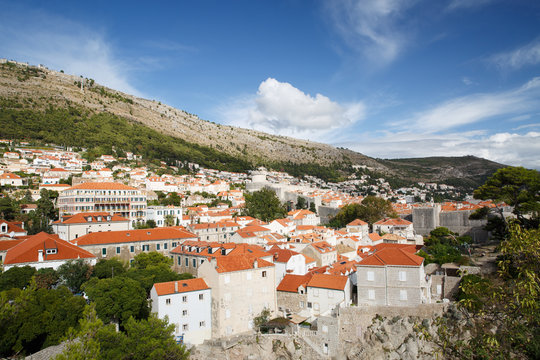 picturesque view of the new part of the city of Dubrovnik. Croatia