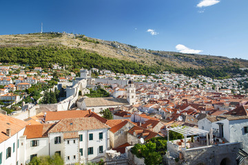 Fototapeta premium view of the old houses from the fortress walls. Dubrovnik Croatia