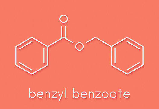 Benzyl benzoate drug molecule. Used as acaricide, scabicide, etc.  Skeletal formula.