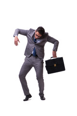 Puppet businessman isolated on white background