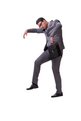 Puppet businessman isolated on white background