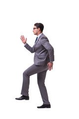 Puppet businessman isolated on white background