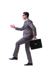Puppet businessman isolated on white background
