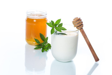 sweet homemade yogurt with honey
