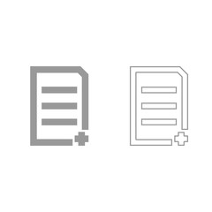 Document sheet add grey set icon .