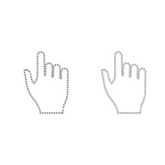 Pixel hand grey set icon .