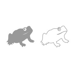 Frog grey set icon .