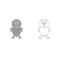 Owl grey set icon .