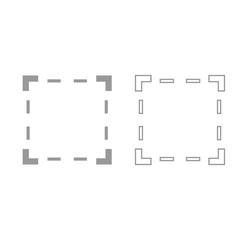 Crop grey set icon .