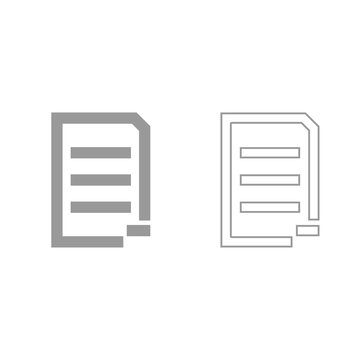 Document sheet substract grey set icon .