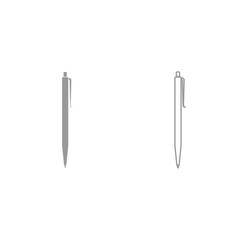 Pen grey set icon .
