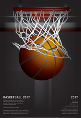Obraz premium Basketball Poster Advertising Vector Illustration