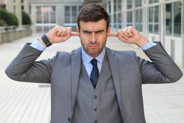 Childish mad worker showing contradiction 