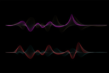 Vector dot sound wave design. Colorful design element, for musical backgrounds.