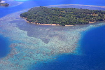 Beautiful Coral reefs coastline of Guadalcanal Island, Solomon
