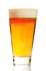 glass of beer isolated on white background