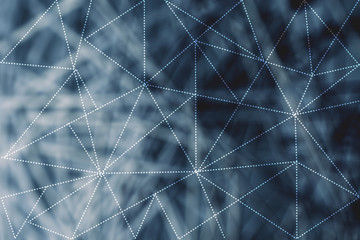 dashed lines lowpoly pattern and network background