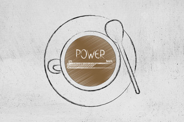 coffee cup with Power progress bar loading