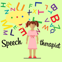 Speech therapist. Little girl