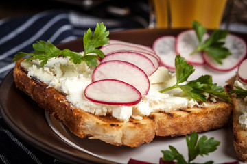 Light healthy sandwiches.