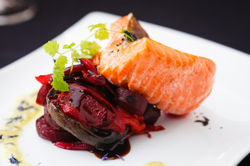 Smoked trout with vegetables