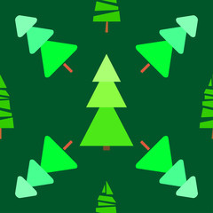 Seamless pattern with chrismas trees. Background. Bright texture. Abstract geometric wallpaper. Geometric art. Green christmas trees. Print for textiles, fabrics, polygraphy, posters. Greeting card