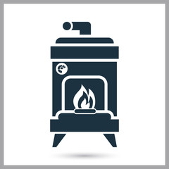 Floor fireplace simple icon for web and mobile design