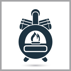 Solid fuel boiler simple icon for web and mobile design