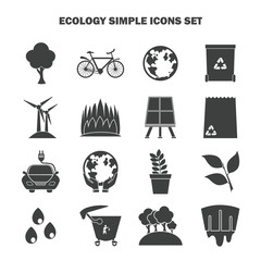 Ecology simple icons set for web and mobile design