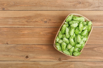 fresh green hops top view