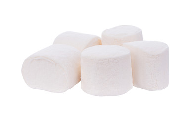 marshmallows on white background