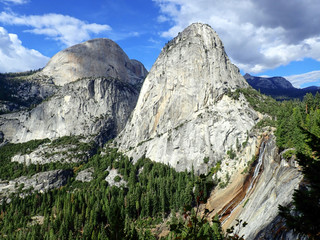 Breathtaking Vista of Sierra Nevada Mountains with Nevada Falls