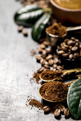 Arrangement with coffee