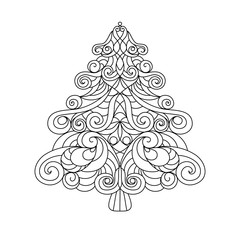 Christmas tree. Mandala.