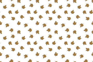 Autumn seamless pattern with falling maple leaves. Hand drawn design.