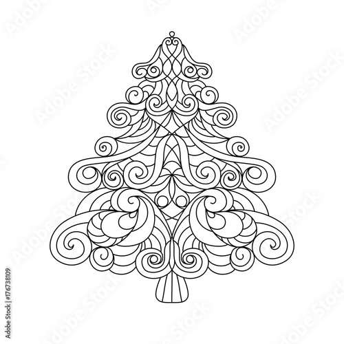 Download "Christmas tree. Mandala." Stock image and royalty-free vector files on Fotolia.com - Pic 176738109